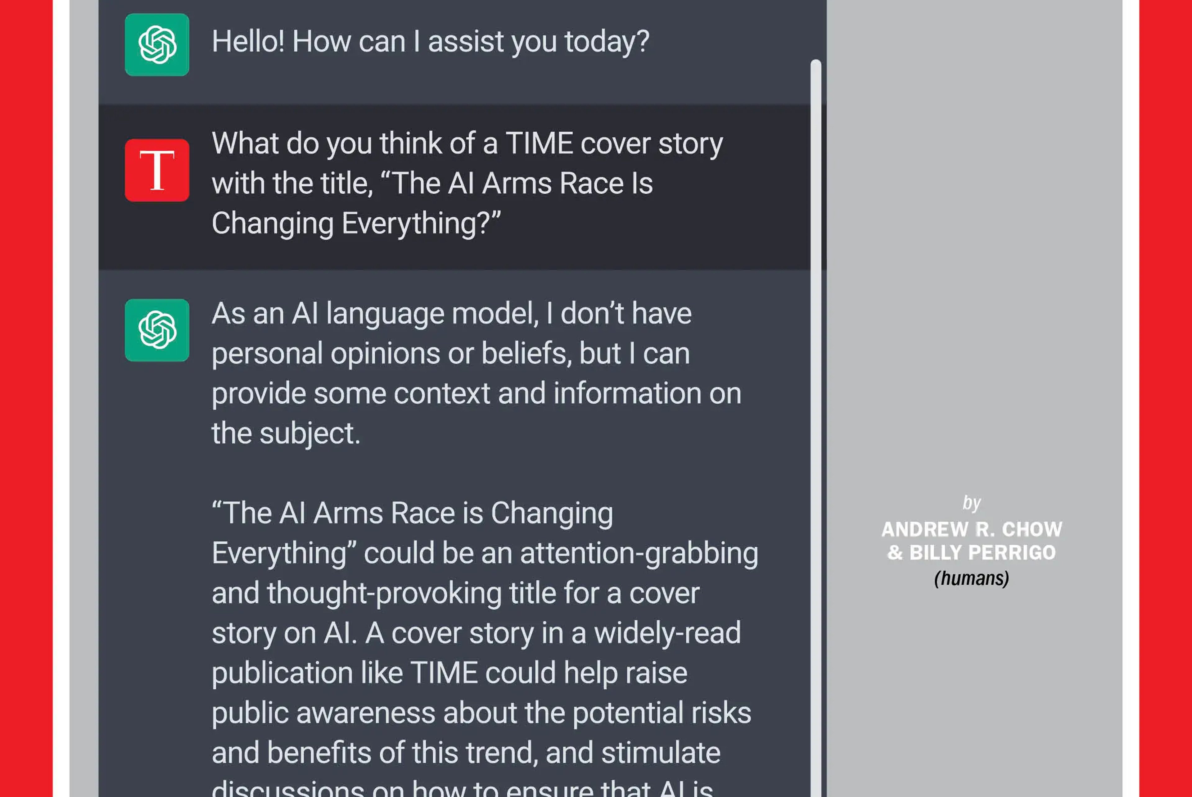 ChatGPT made its way to the cover of the Time