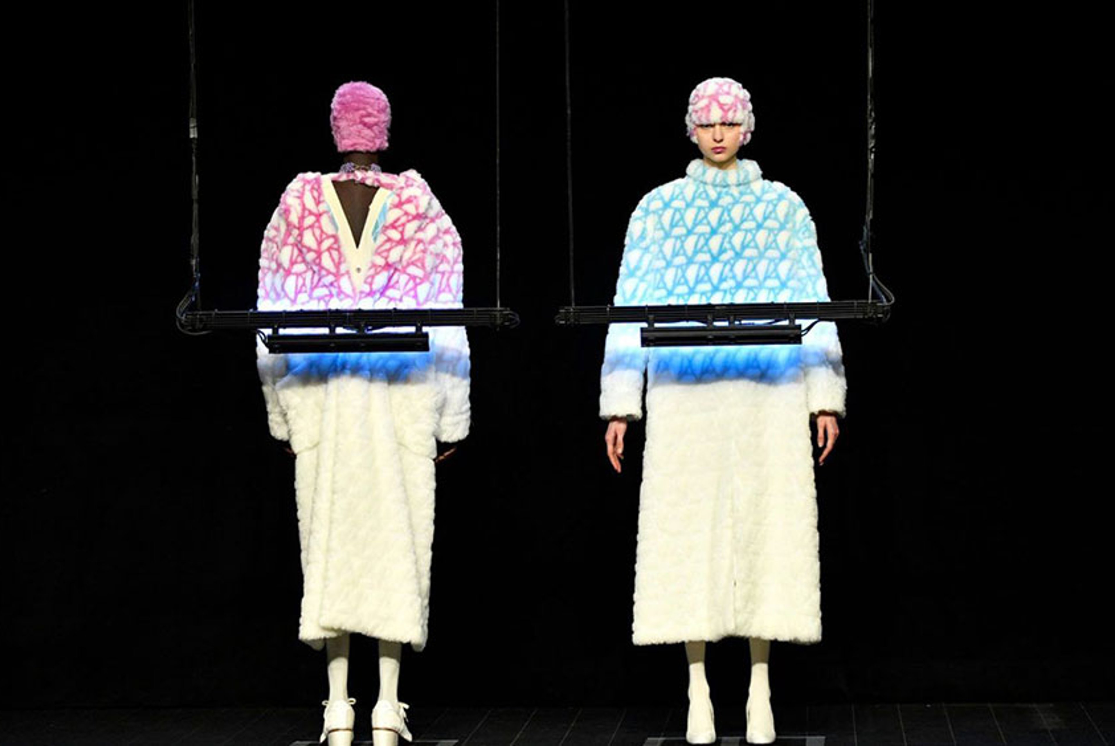Anrealage presented outfits that change color under ultraviolet light at Paris Fashion Week