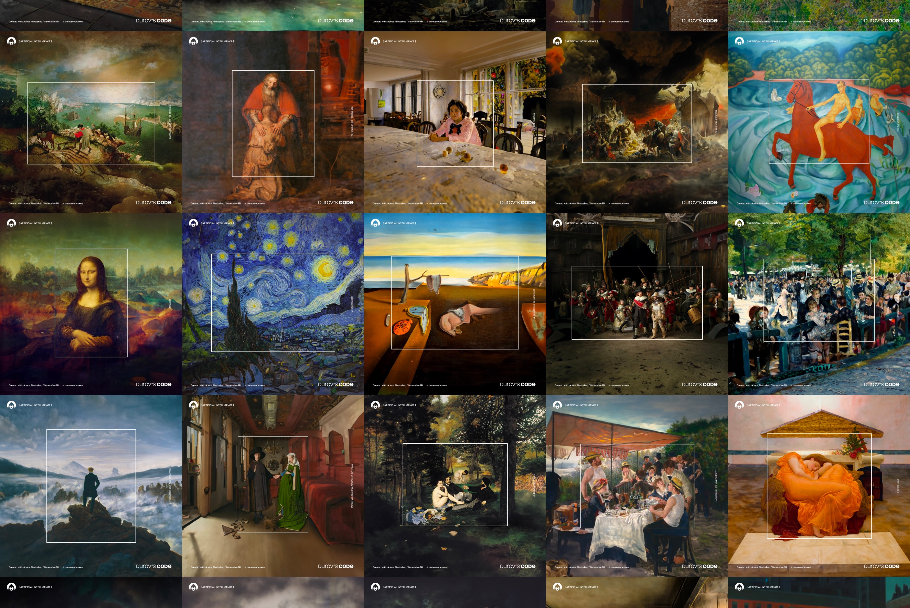 Our collection of paintings created by Adobe's Generative Fill