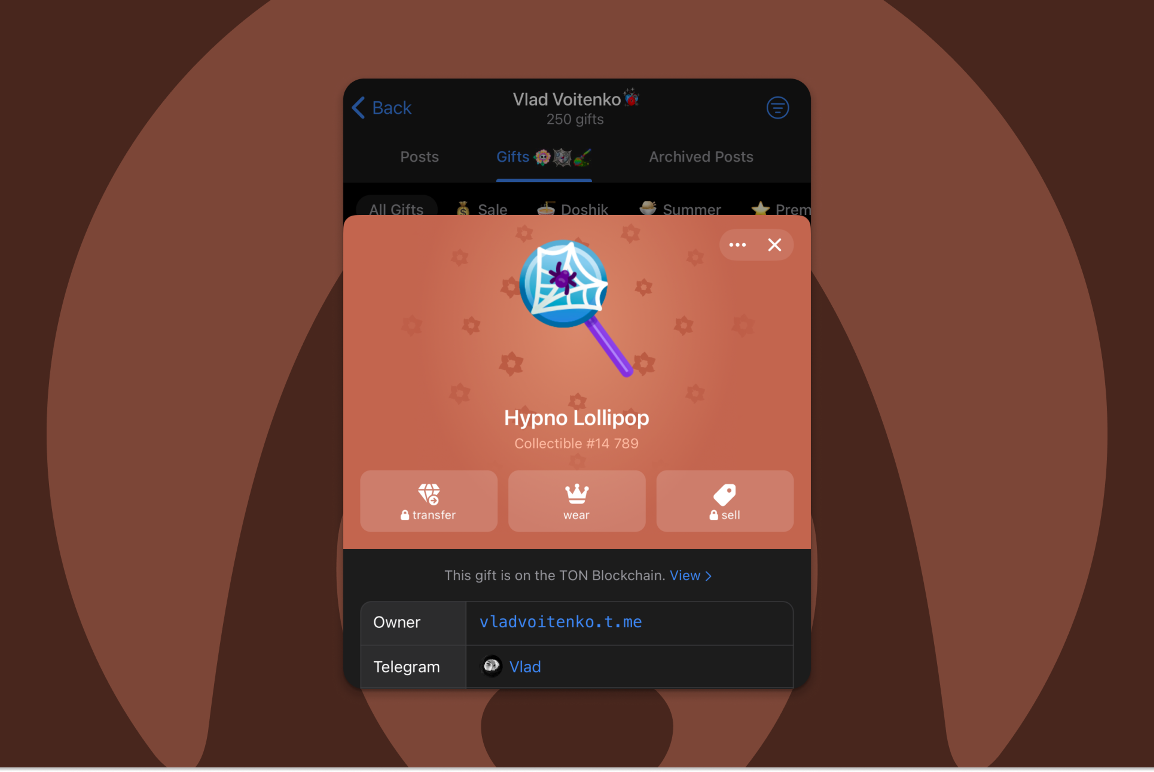 Protecting Telegram Gifts with Blockchain