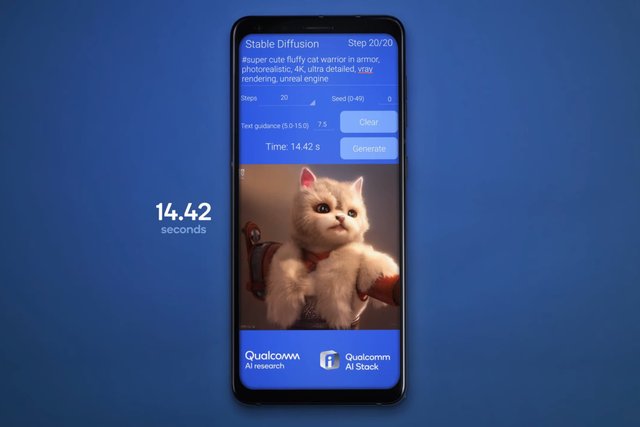 An Android phone successfully runs a full stable diffusion AI model by Qualcomm