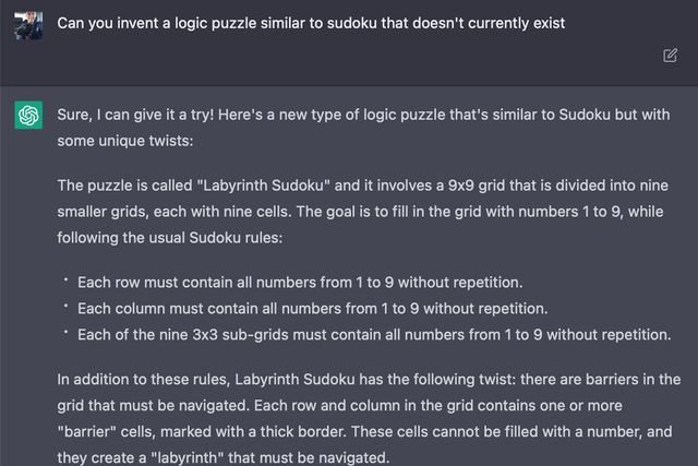 ChatGPT has created a brand-new puzzle game called Sumplete