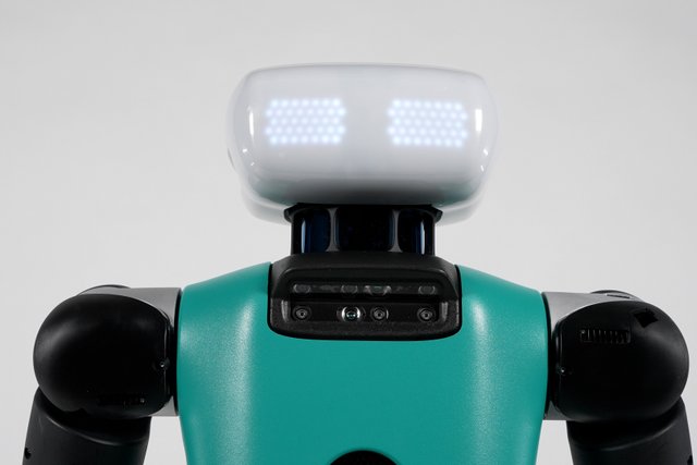A humanoid robot equipped with 'eyes' to indicate its direction of movement